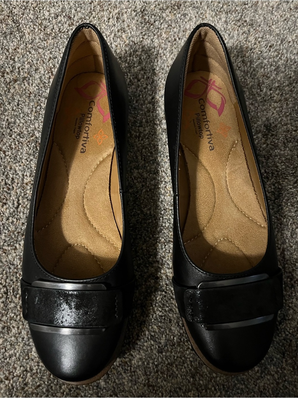 Comfortiva Black Women's Slip-On Flats